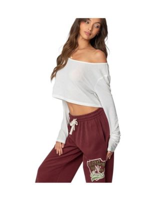 Women's Cropped Off Shoulder Top