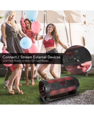 Portable Bluetooth BoomBox Speaker System with LED Lights, FM Radio, Karaoke Microphone, 600W Output