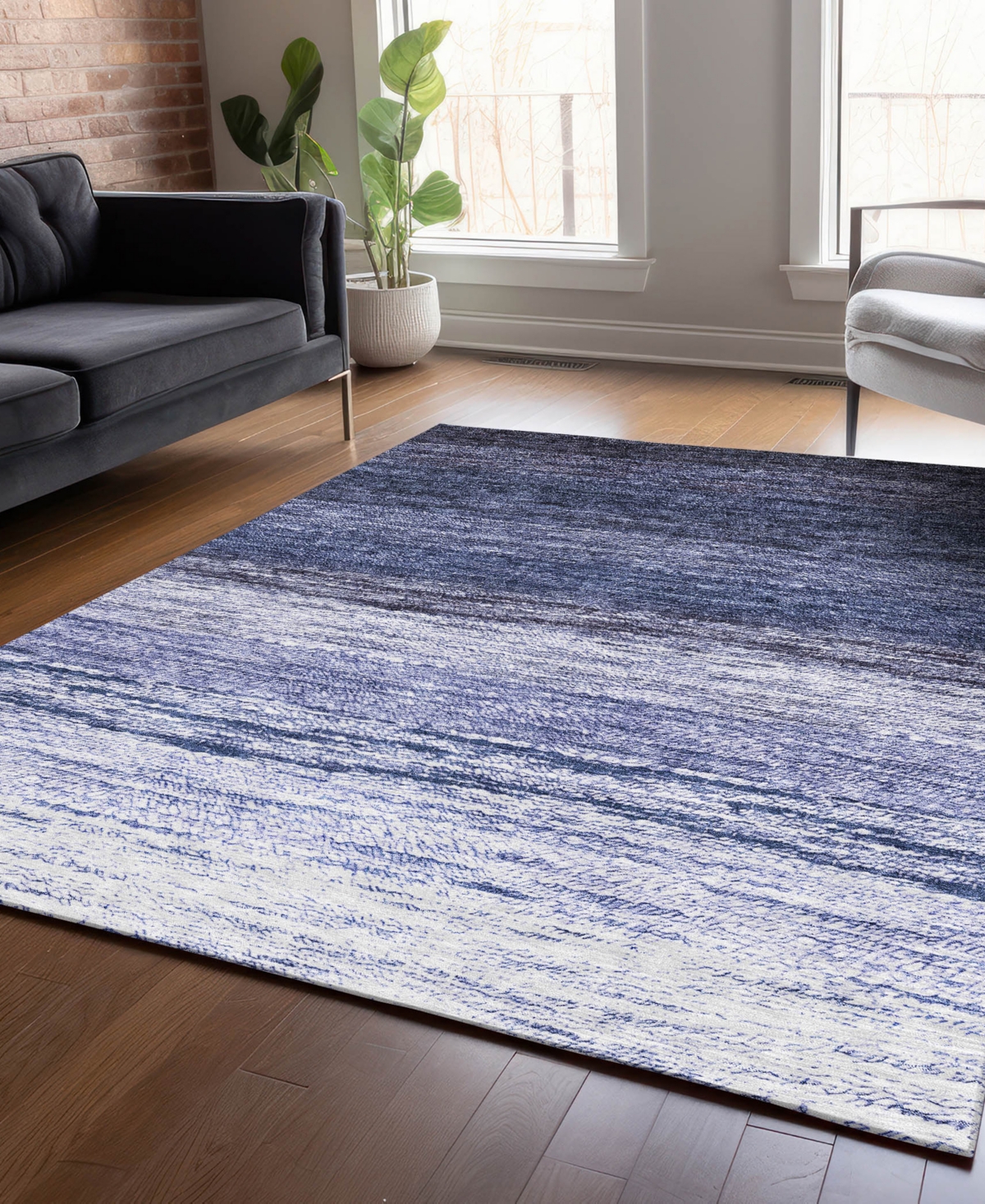 Addison Chantille Machine Washable Acn786 2'6''x3'10'' Area Rug In Blue