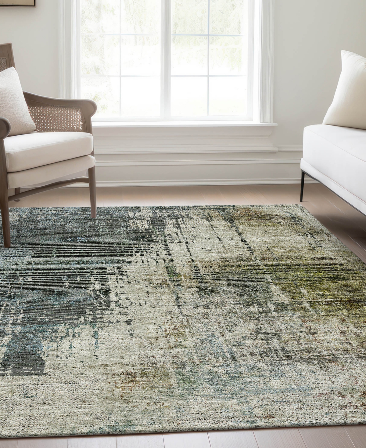 Addison Chantille Machine Washable Acn797 2'6''x3'10'' Area Rug In Sage