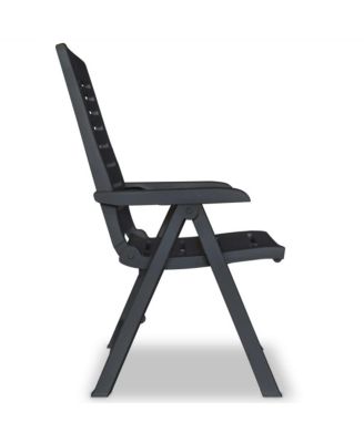Reclining Patio Chairs 2 pcs Plastic Anthracite
