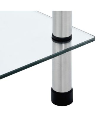 6-Tier Shelf Transparent 15.7"x15.7"x63" Tempered Glass