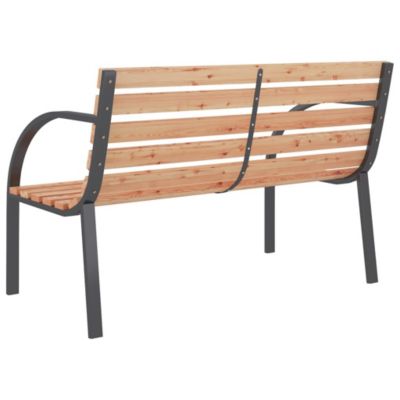 Garden Bench Grey and Wood Wood and Iron 47.2 in Durable