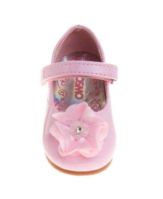 Infant Girls Hook and Loop Flowery Dress Shoes