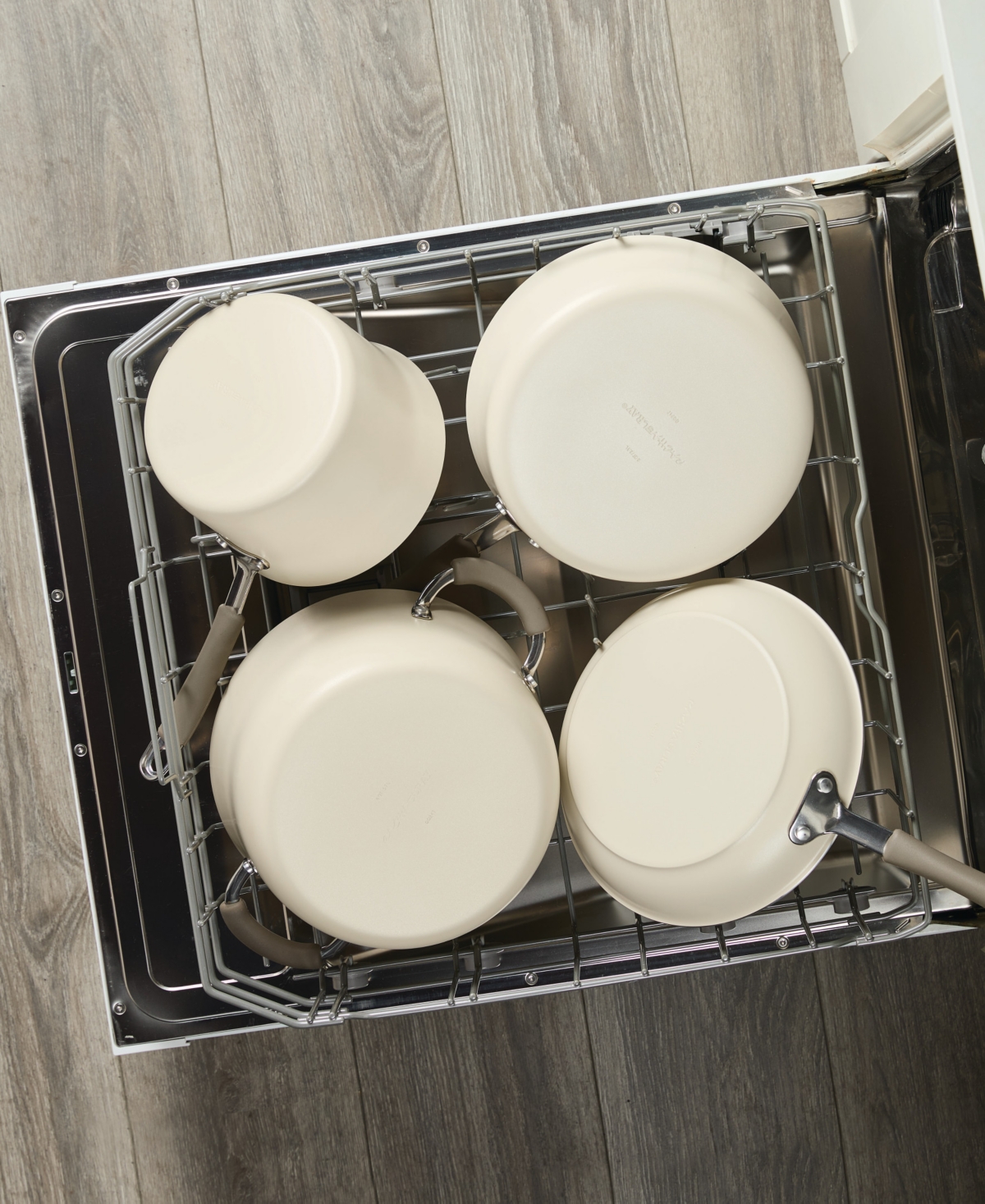 Rachael Ray Cucina Ceramic 10pc Nonstick Cookware Pots And Pan In Almond