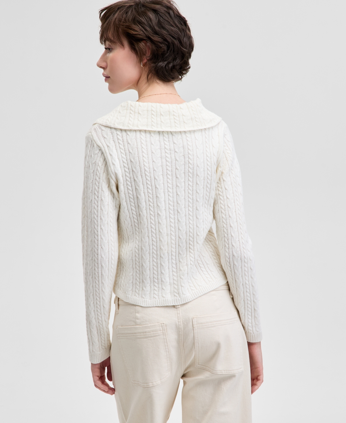And Now This Women's Collared Cable Cardigan, Exclusively at Macy's