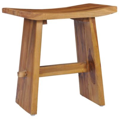 Stool Teak Solid teak wood Compact Durable Stool Rectangular