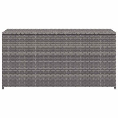 Patio Storage Box Gray 47.2&amp;quot;x19.7&amp;quot;x23.6&amp;quot; Poly Rattan