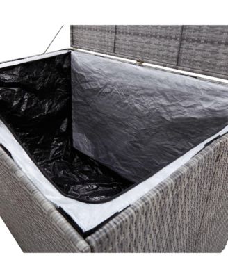 Outdoor Storage Box Grey PE Rattan 59.1x39.4x39.4 in