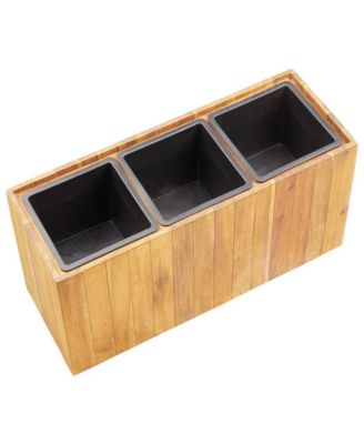 Raised Bed Brown Solid Acacia Wood Medium Planters