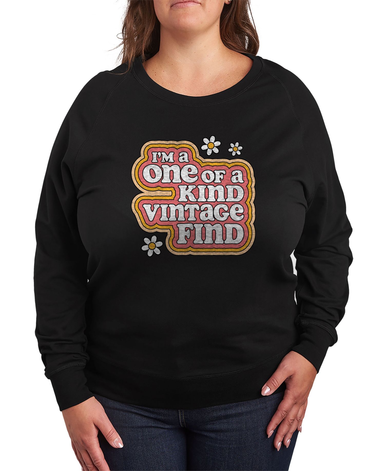 Plus Size Vintage One of A Kind Graphic Crew Neck Top
