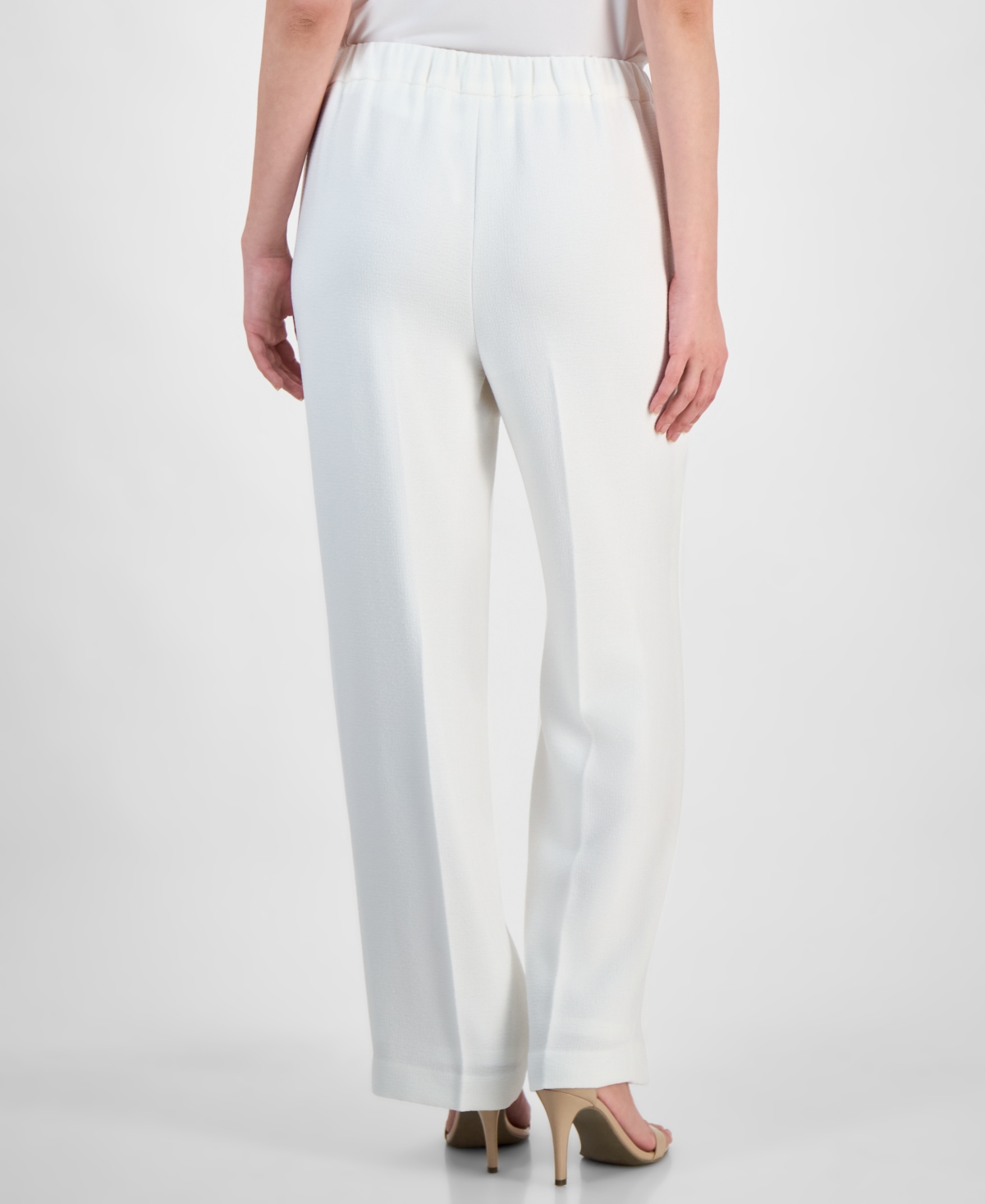 Kasper Women's Melange Crepe Pull-on Wide-leg Pants In Vanilla Ice
