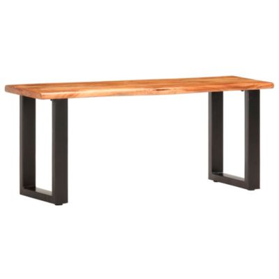 Bench Brown and black Solid Acacia wood and Steel Medium Durable