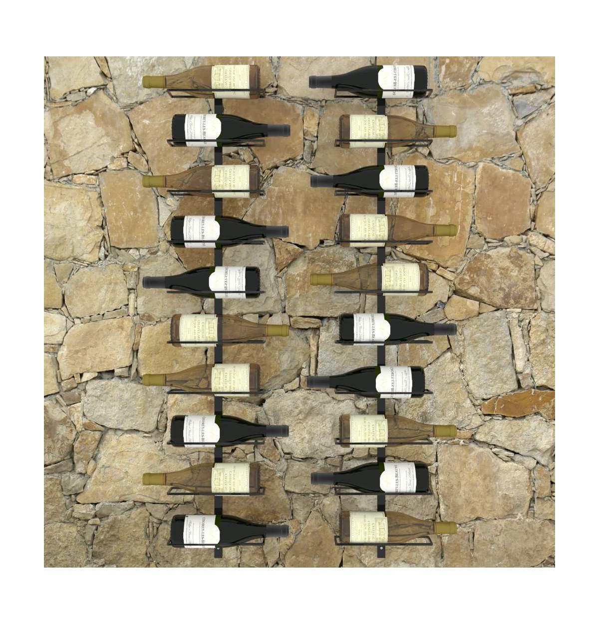 vidaXL Wall-mounted Wine Racks for 20 Bottles 2 pcsMetal - Black