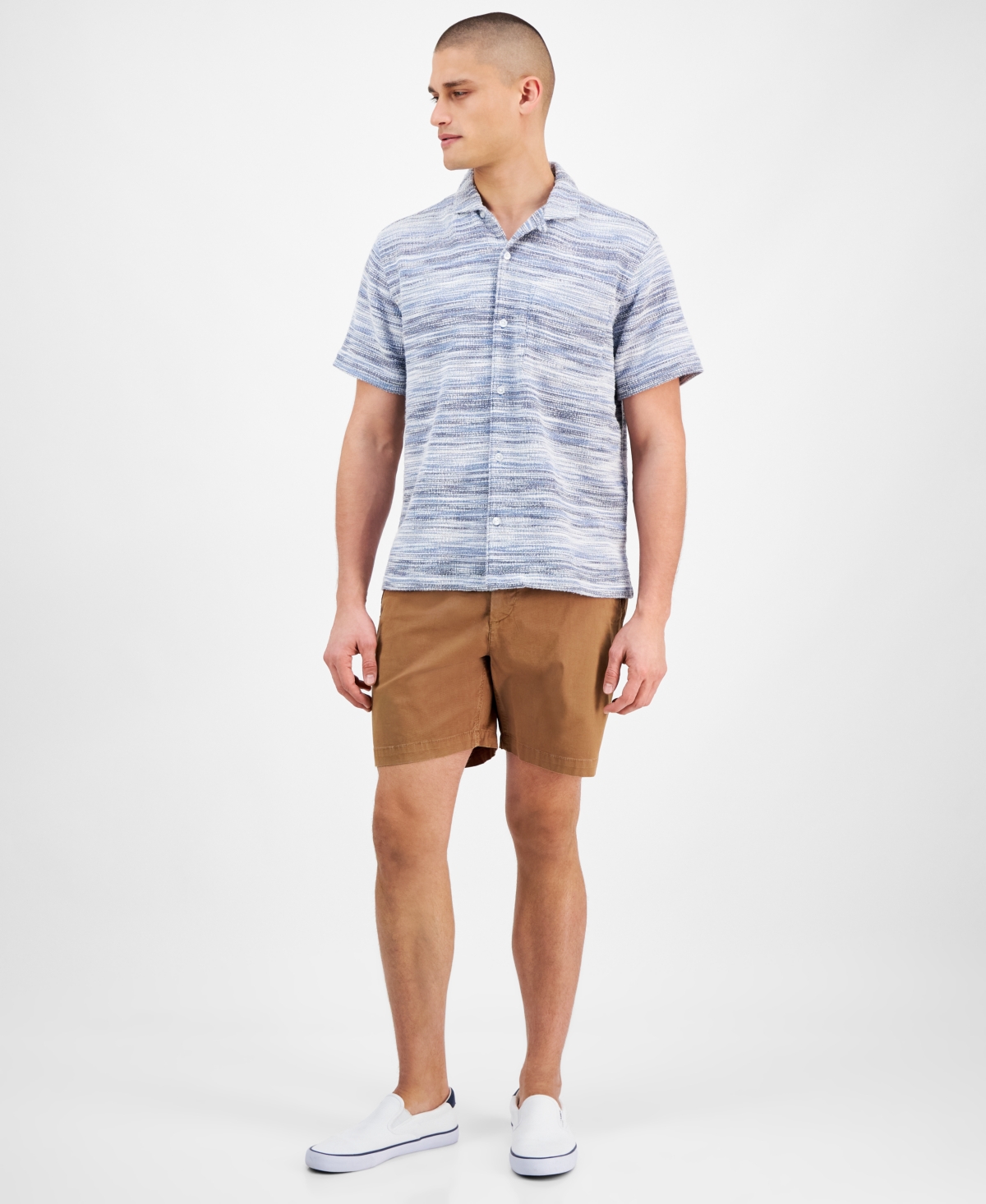 Shop Sun + Stone Men's Eddie Shirt, Exclusively At Macy's In Basic Navy