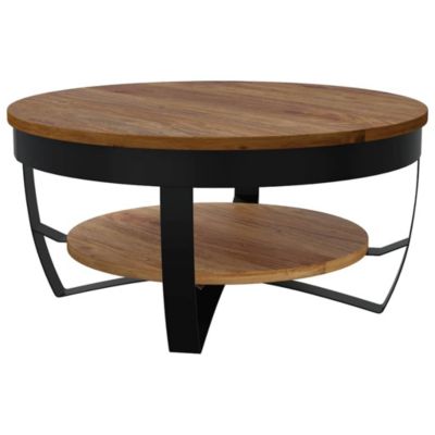 Standard Wood Honey Brown Black Coffee Table