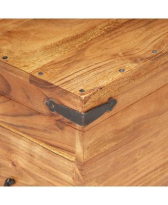 Chest 35.4&amp;quot;x15.7&amp;quot;x15.7&amp;quot; Solid Acacia Wood