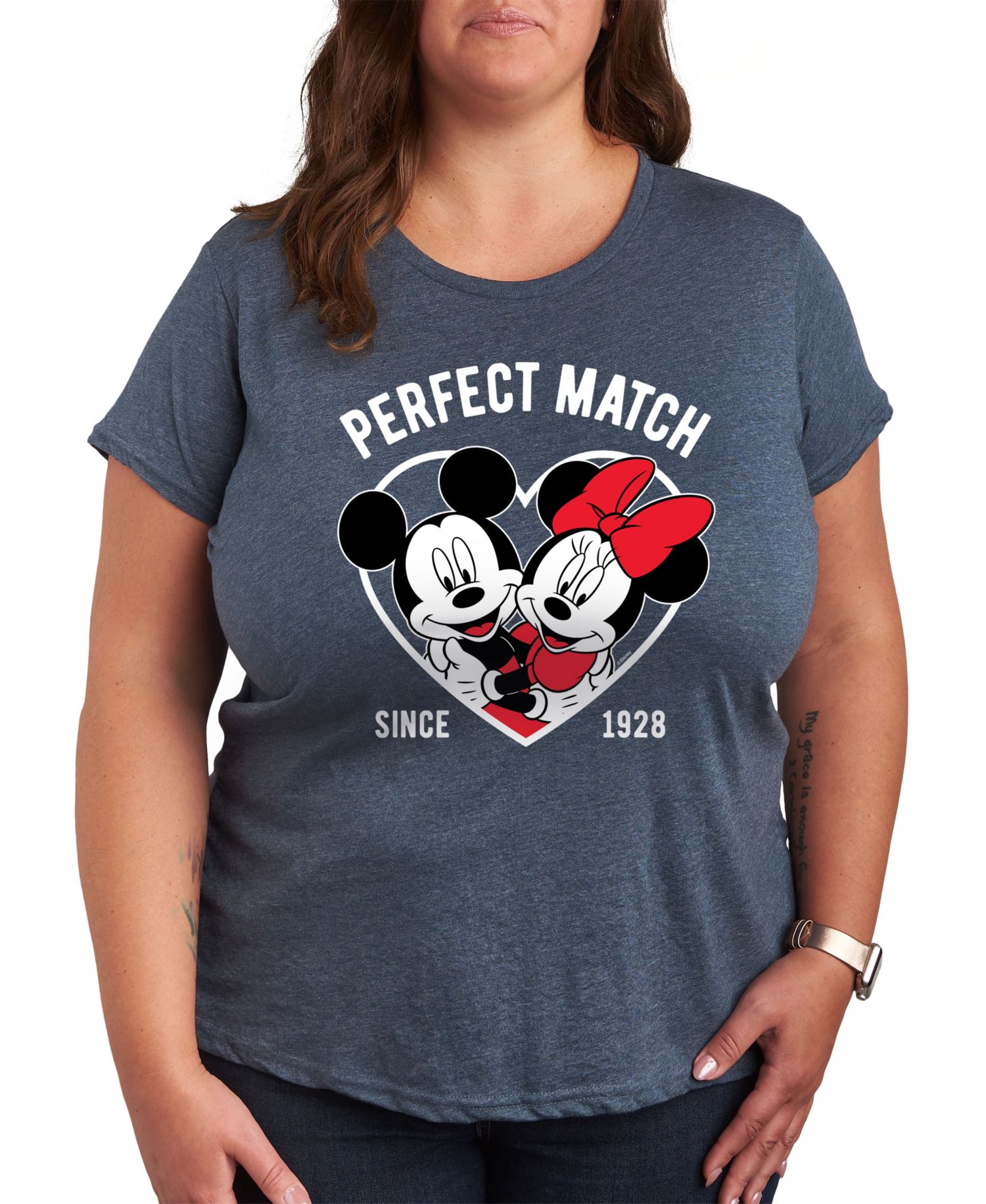 Plus Size Trendy Perfect Match Graphic Crew Neck T-Shirt
