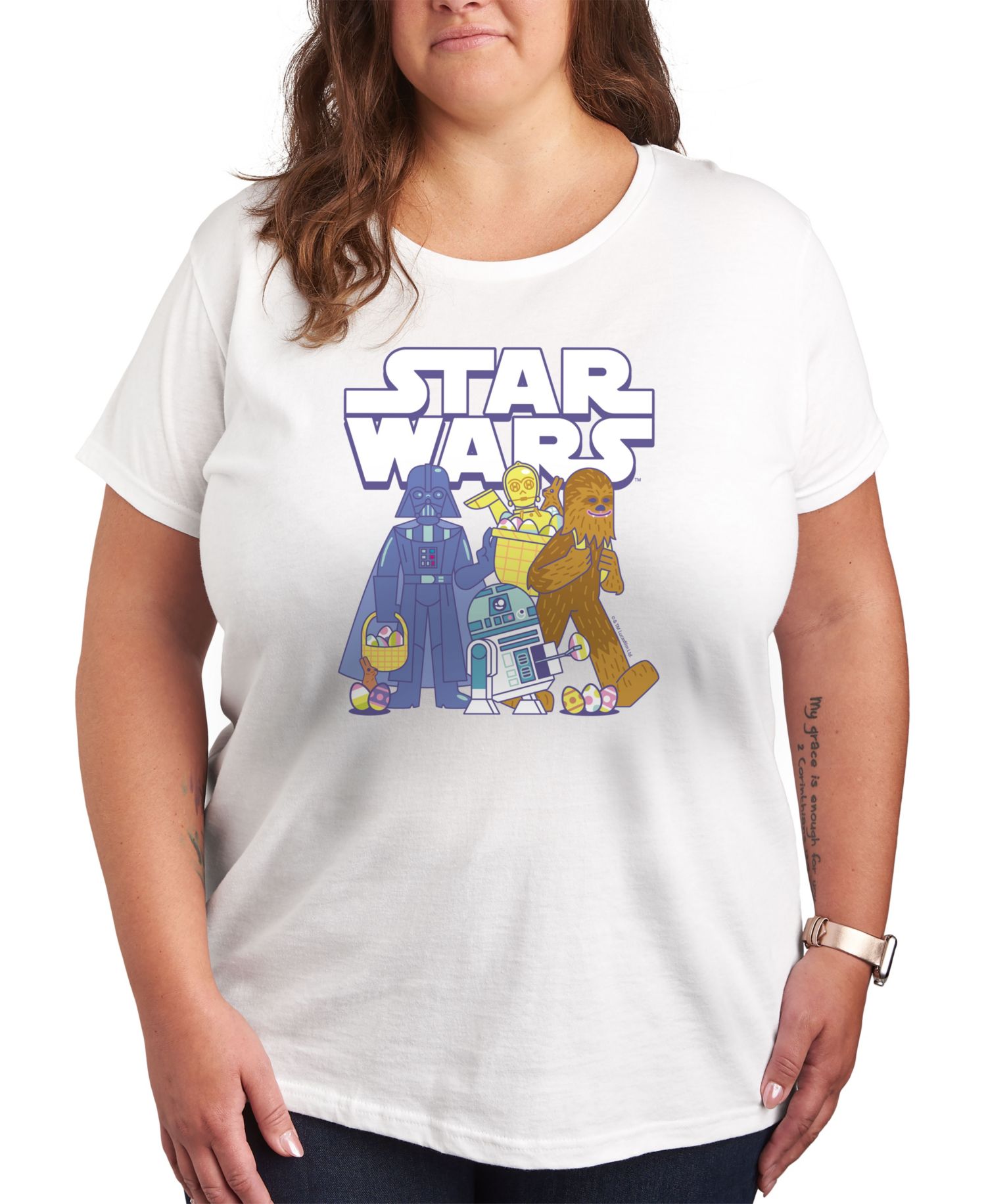Plus Size Star Wars Easter Graphic Crewneck T-Shirt