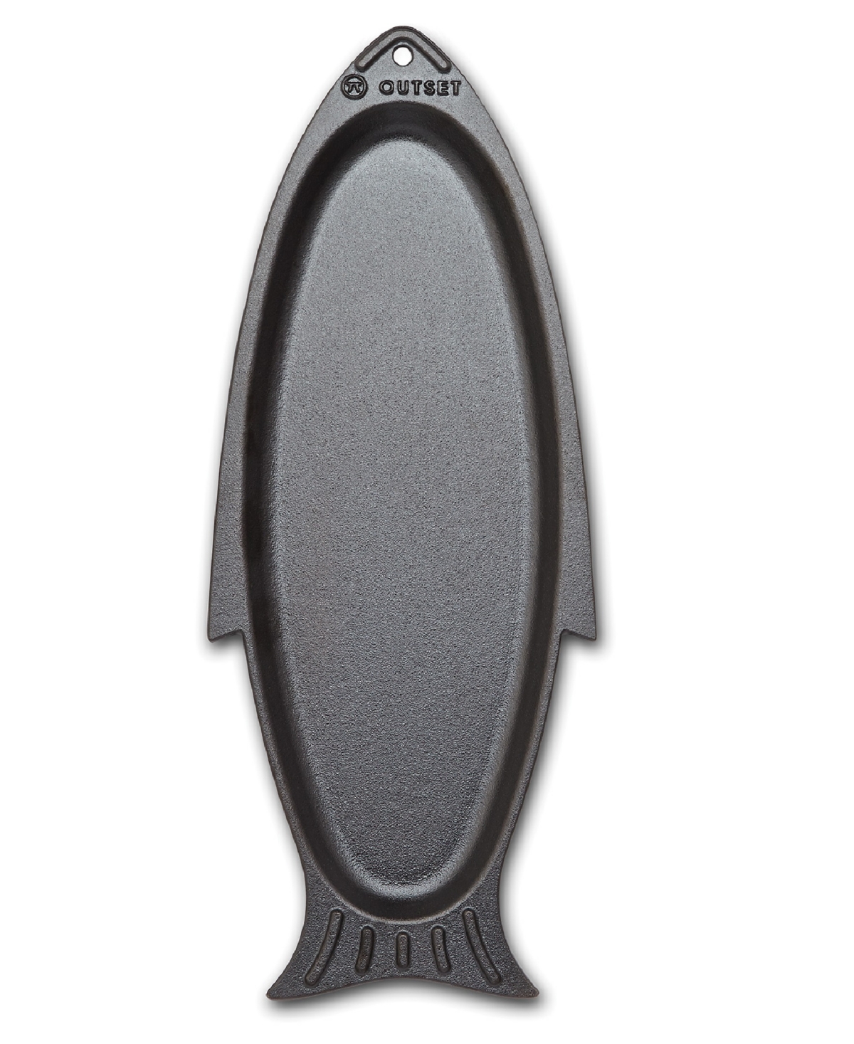 Outset Cast Iron 7.28" Fish Grill Pan In Gray
