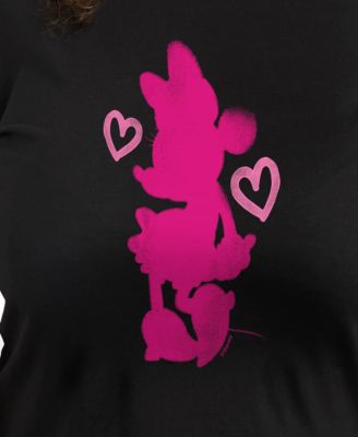 Plus Size Trendy Disney Minnie Heart Graphic Crew Neck T-Shirt