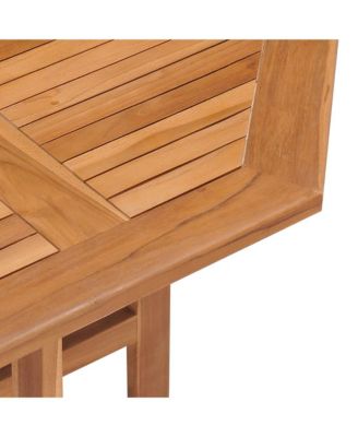 Folding Patio Dining Table 35.4"x35.4"x29.5" Solid Teak Wood