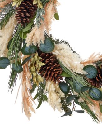 30" Eucalyptus and Pampas Wreath