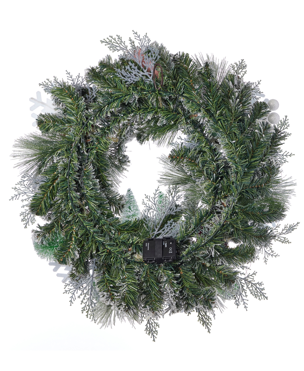 Seasonal 26" Pre-Lit Snowy Cottage Wreath