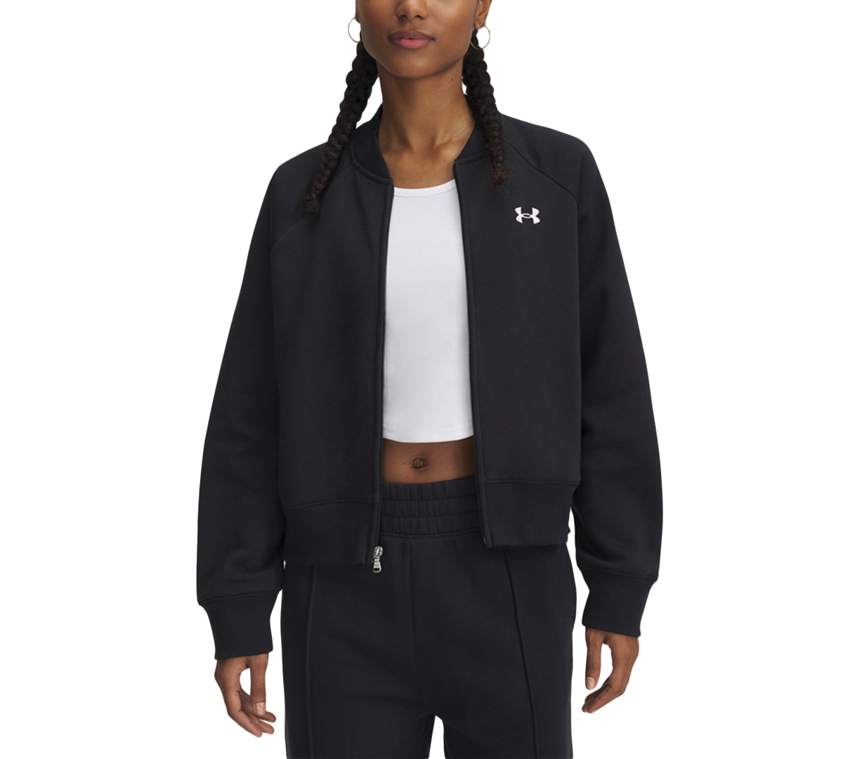 Under Armour Women's Ua Rival Fleece Bomber Jacket In Black