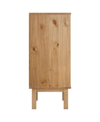 Drawer Cabinet Brown and White Solid Pine Wood Medium Cabinet