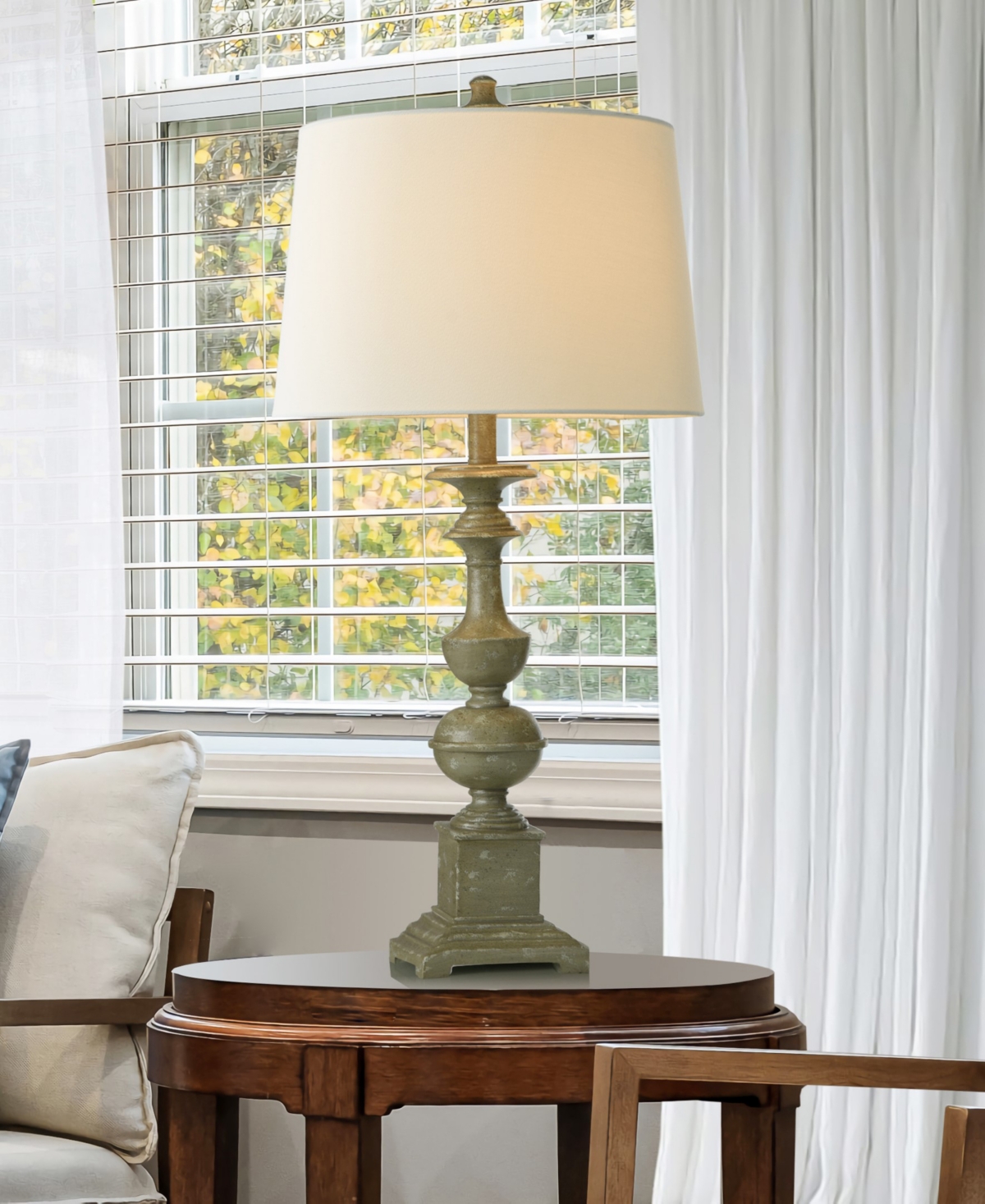 Stylecraft Home Collection 31" Metal Cromwell Traditional Baluster Table Lamp In Green