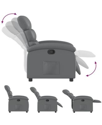 Recliner Chair Gray Faux Leather
