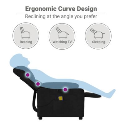 Massage Recliner Chair Black Microfiber Fabric