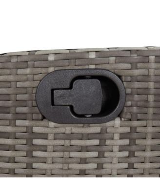 Reclining Patio Chairs 2 pcs with Footrest Gray Poly Rattan