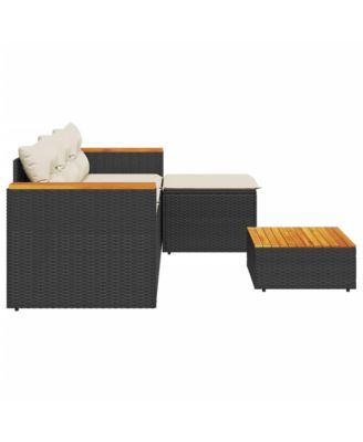 Garden Sofa Set Black, Cream White