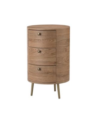 Cavinato Contemporary 26'' Tall Drum 3 - Drawer End Table with Metal Legs