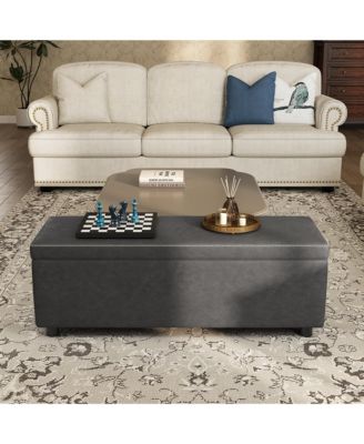 Upholstered Flip Top Storage Bench