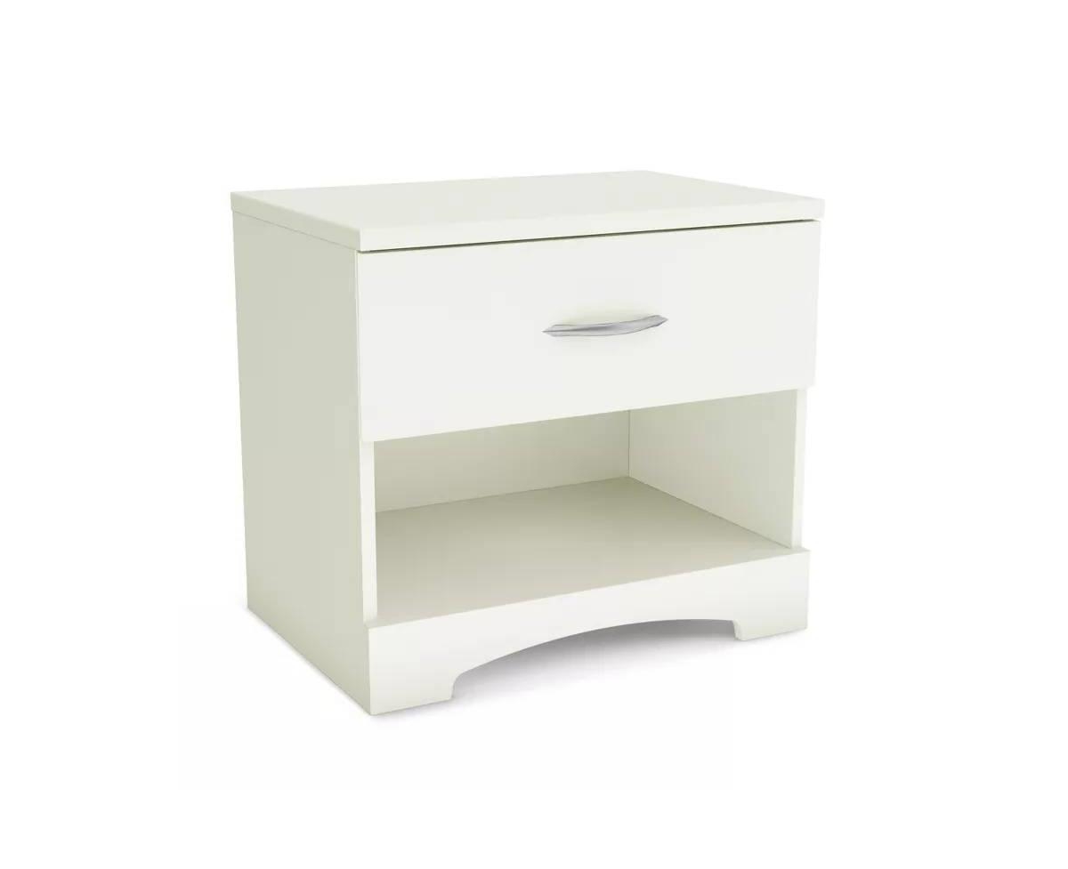 Slickblue Modern 1 Drawer Nightstand End Side Table Storage - White