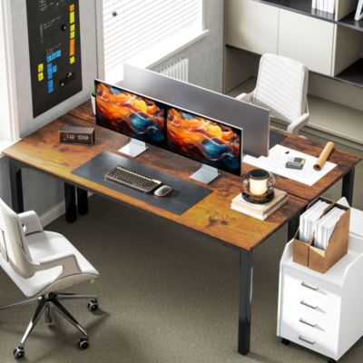 71" Computer Desk, Study Desk with Metal Legs,