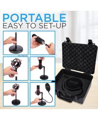 USB Computer Microphone Kit with Shock Mount, Pop Filter, and Desktop Stand for Streaming and Recording