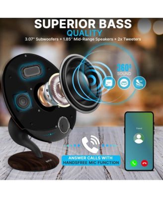 Portable Wireless BT Streaming Gramophone Speaker with Subwoofer, Oak Finish