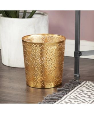 1.3 Gallon Round Perforated Copper Metal Waste Basket Trash Can