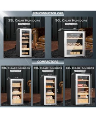 50L Electric Humidor, Cigar Humidor Cooler for 350 Cigars, Temperature and Humidity Control System