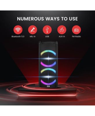 Dual 6.5" Multi-Purpose Wireless PA Speaker System with Bluetooth, Party Lights & Rechargeable Battery