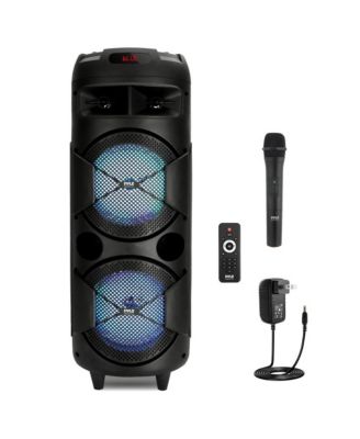 Outdoor Bluetooth Speakers, 300W High-Powered PA System, 8" Rechargeable Bluetooth Speaker with Microphone, BT Karaoke Audio System-FM/AUX/MP3/USB, Carry Handle-Wireless Mic, Remote Control