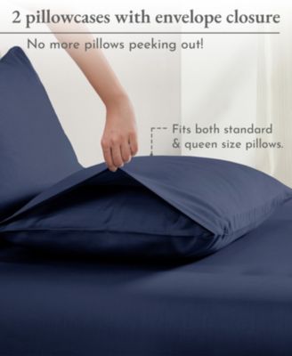 100% Organic Cotton Pillow Cases Queen/Standard Set Of 2, Soft & Breathable Percale Cotton Pillowcases with Envelope Closure by California Design Den