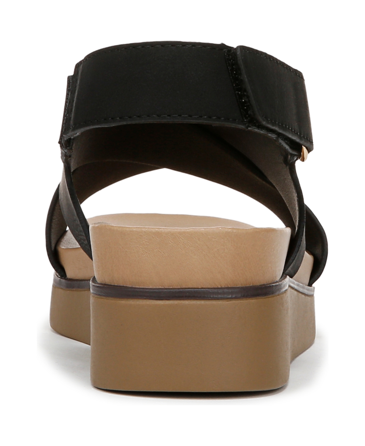 Shop Lifestride Women's Georgina Square Open Toe Slingback Platform Sandals In Black Faux Leather