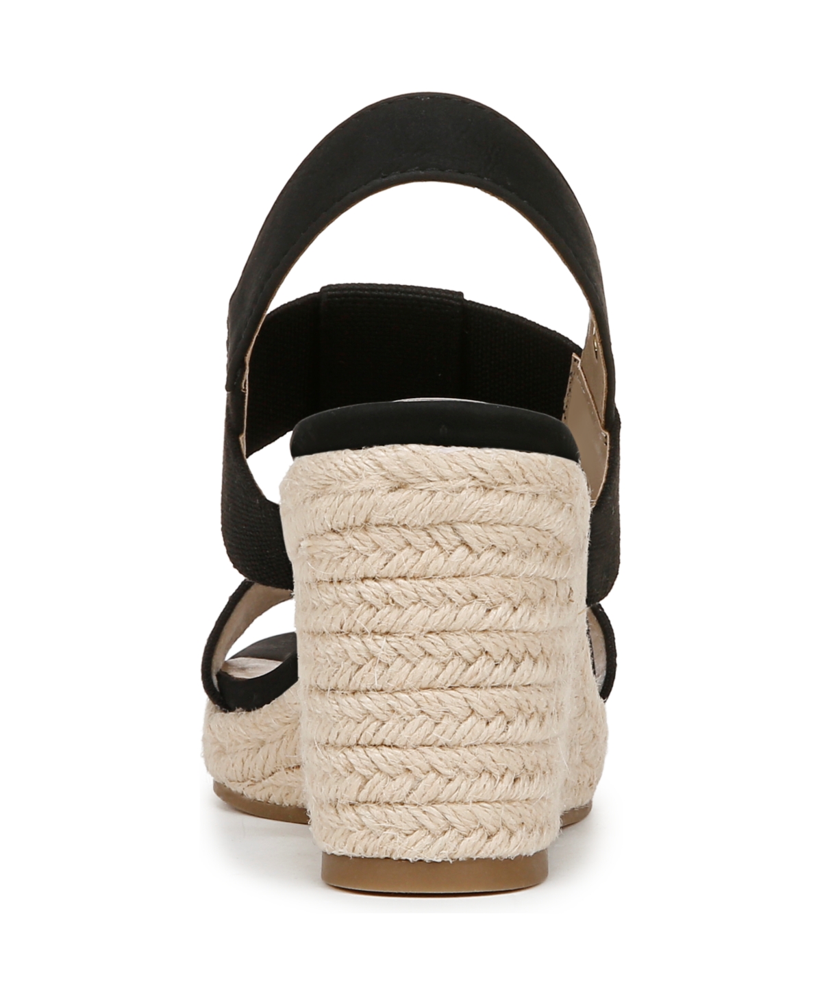 Bzees Women's Tallulah Espadrille Wedge Sandals In Black Fabric,faux Leather