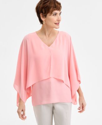 売れ筋商品|||ジェイエムコレクション カットソー トップス レディース Petite Printed Poncho Top, Exclusively at Macy's Eggnog Combo JM Collection Petite Poncho Top, Exclusively at Macy's - Macy's