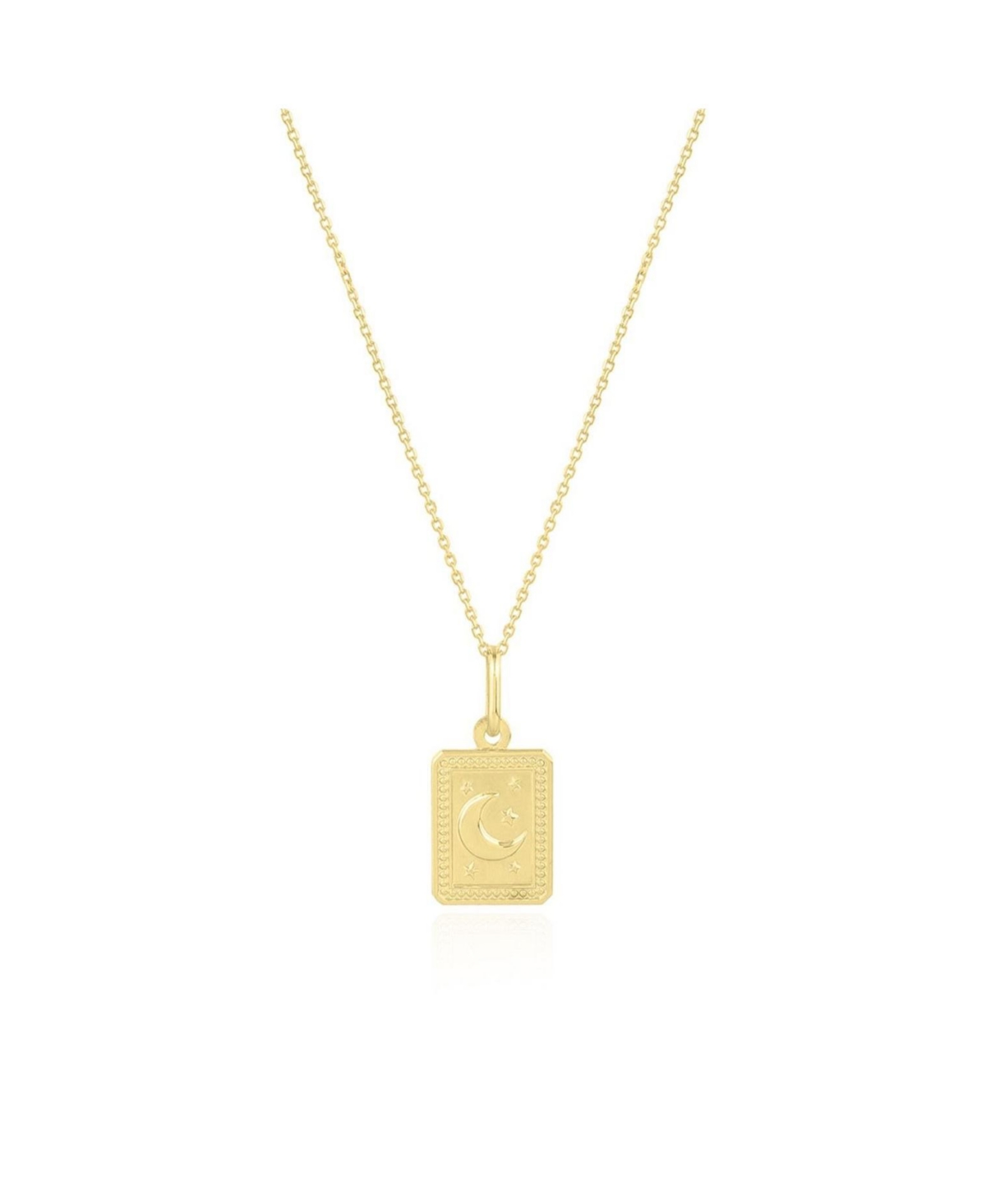 Gold Moon Tag Necklace 14K Gold - Gold